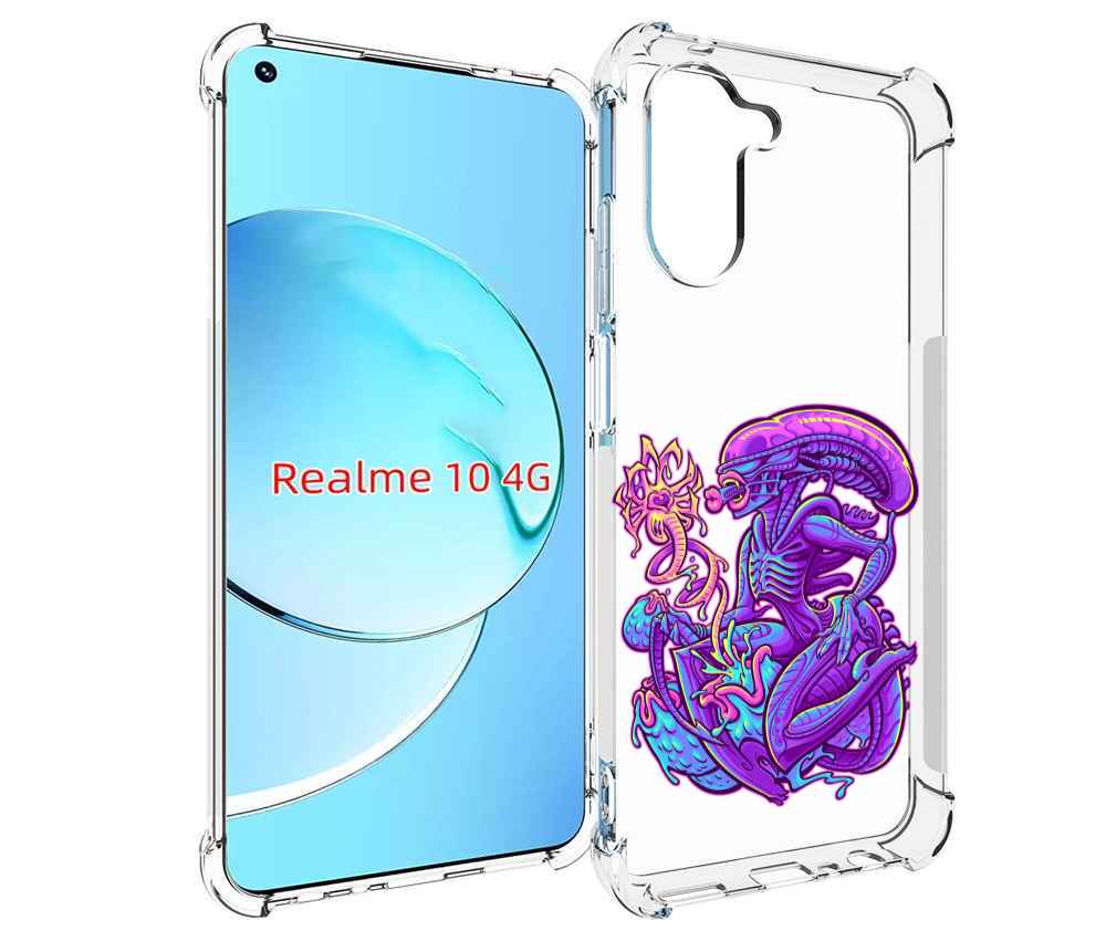 

Чехол MyPads чужой фиолетовый цвет для Realme 10, Прозрачный, Tocco