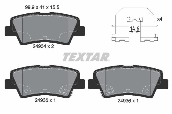 

Тормозные колодки Textar задние дисковые для Kia Soul 2009- 2493401