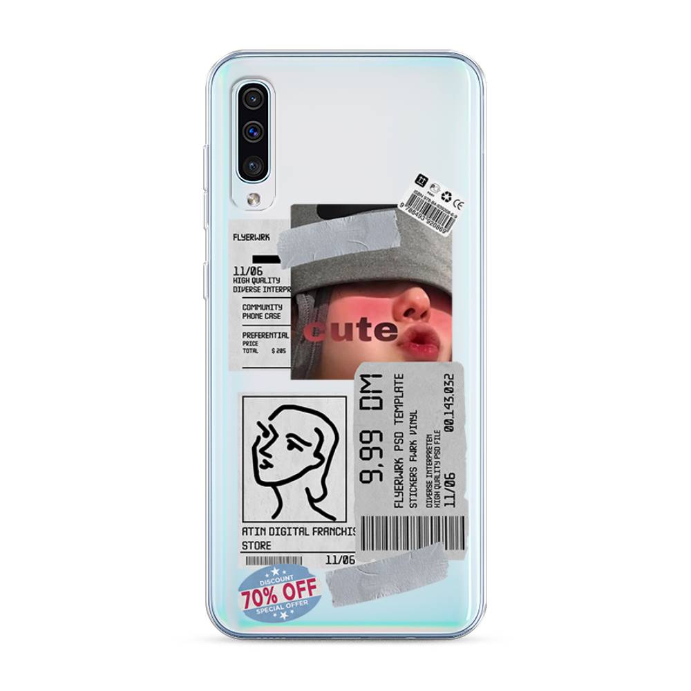 

Чехол на Samsung Galaxy A30s "Cute girl collage", Розовый;серый;голубой, 28850-6