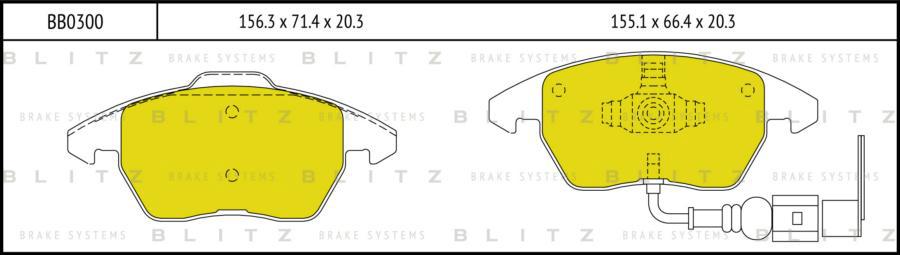 

Тормозные колодки BLITZ дисковые передние BB0300