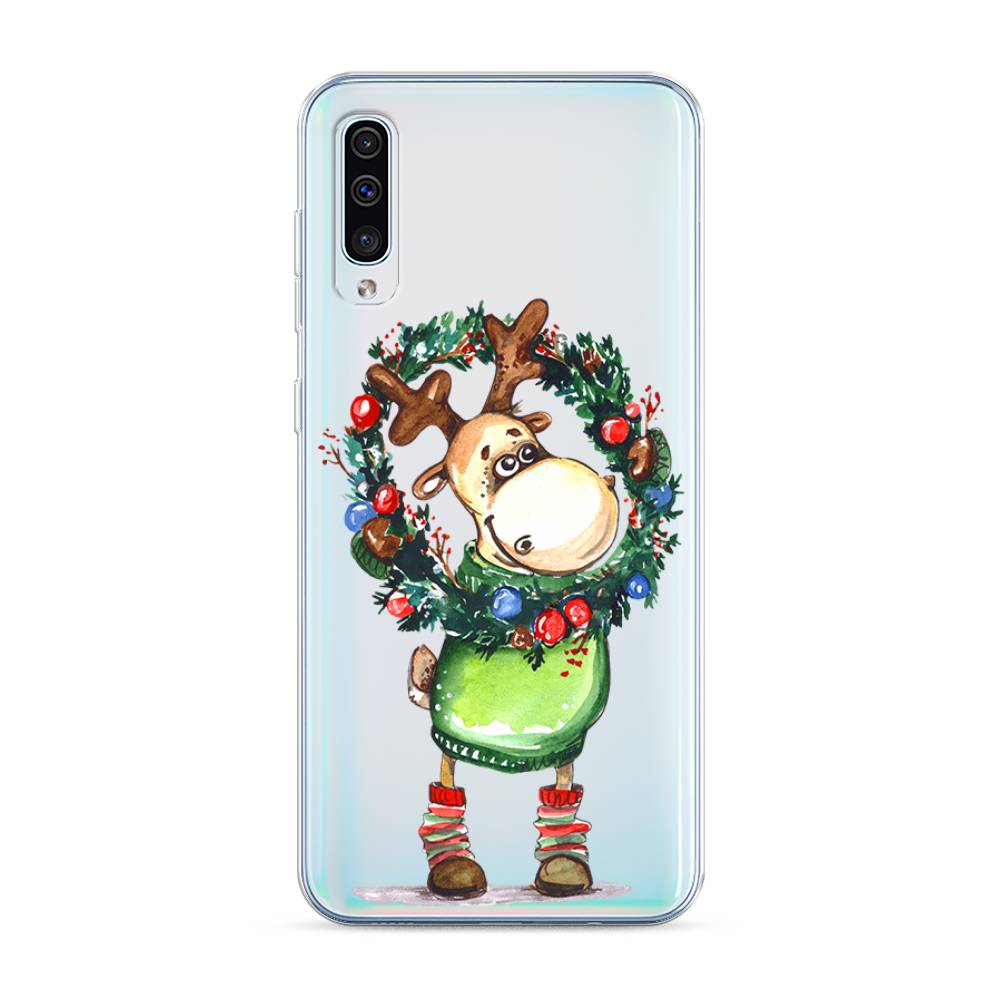 

Чехол на Samsung Galaxy A30s "Олень с новогодним венком", 28850-4