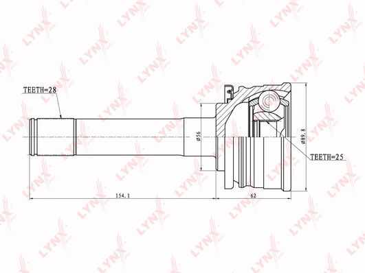 

CO-5503_ШРУС наружный к-кт! 25x56x28 Mitsubishi Pajero 91-04