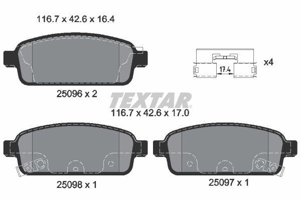 

Тормозные колодки Textar дисковые 2509602