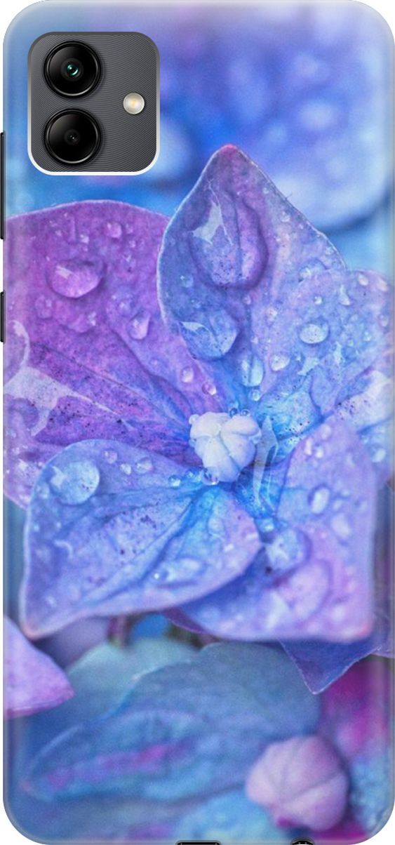 

Силиконовый чехол на Samsung Galaxy A04 с принтом "Голубой цветочек", Голубой;фиолетовый, 158420