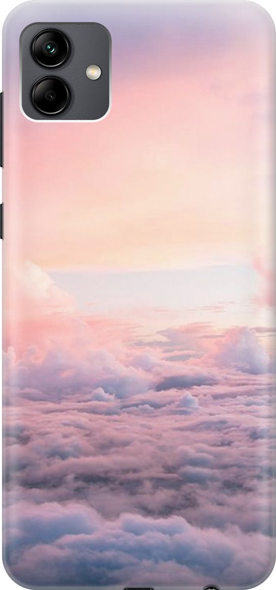 

Силиконовый чехол на Samsung Galaxy A04 с принтом "Высоко над облаками", Фиолетовый;розовый, 158422