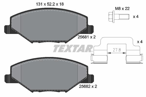 

Тормозные колодки Textar дисковые для Volkswagen Polo Sedan 2010-2012- 2568101