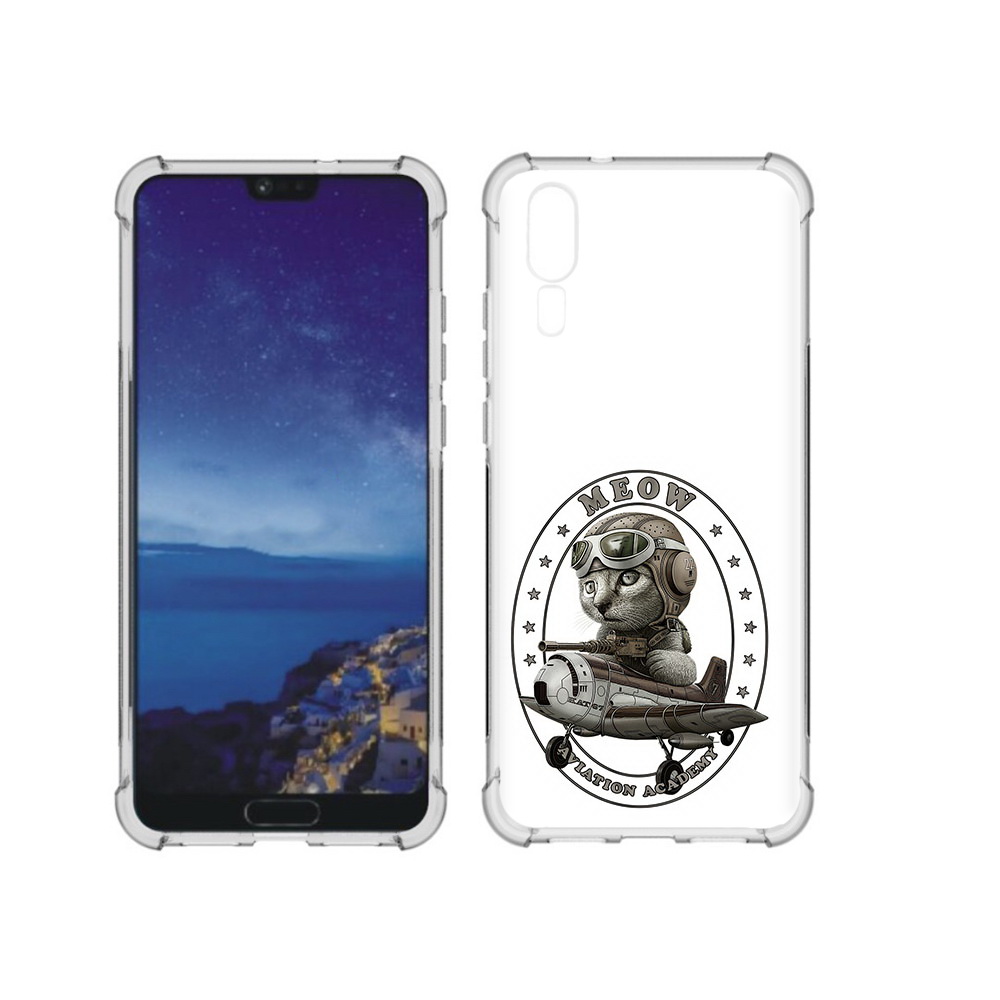 

Чехол MyPads Tocco для Huawei P20 кот в самолете (PT108006.52.395), Прозрачный, Tocco