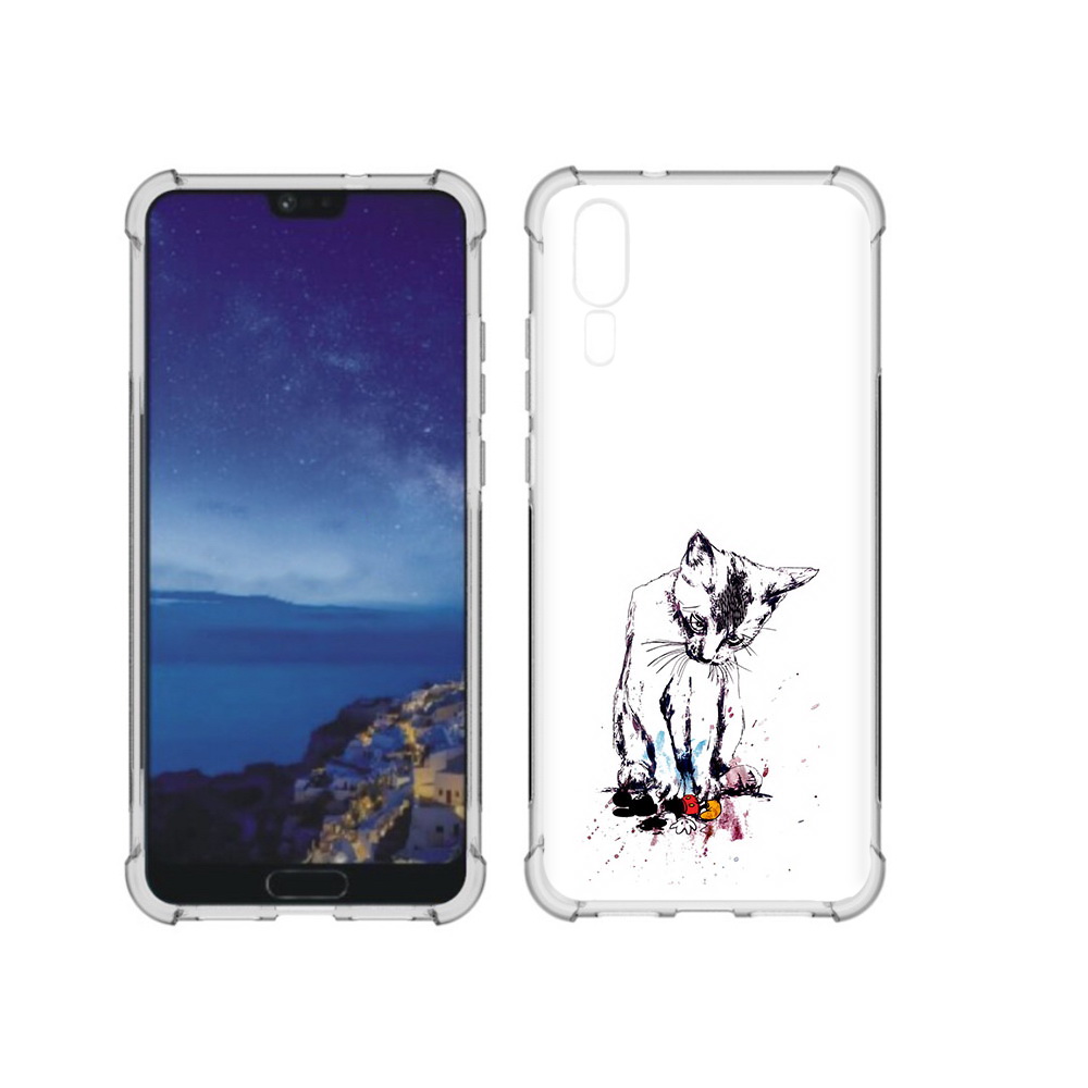 

Чехол MyPads Tocco для Huawei P20 кот и микки (PT108006.52.399), Прозрачный, Tocco