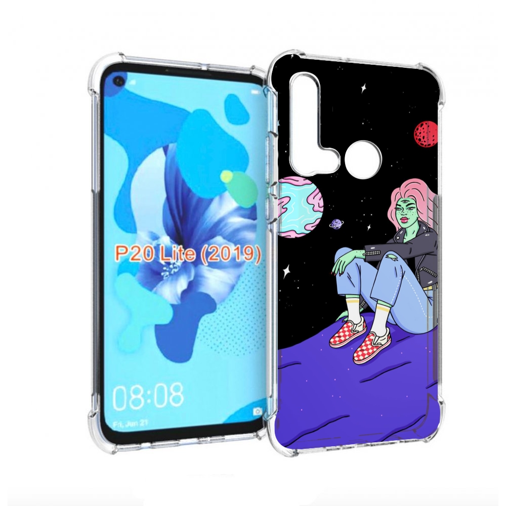 

Чехол бампер MyPads девушка-на-луне-мультик для Huawei P20 Lite, Прозрачный, Tocco