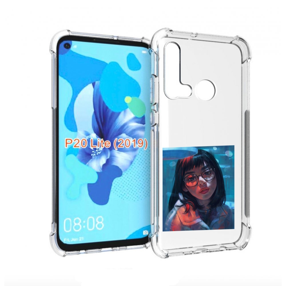 Чехол бампер MyPads девушка-под-красным-светом для Huawei P20 Li