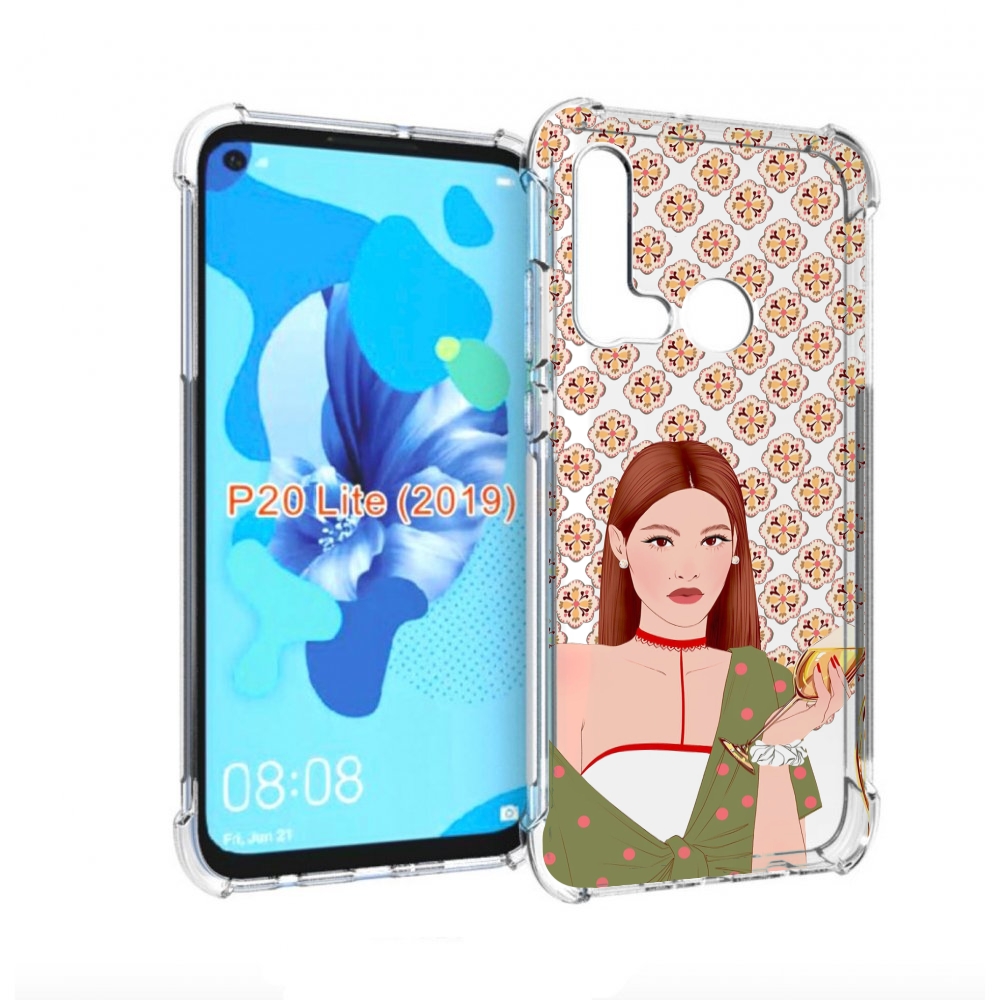 

Чехол бампер MyPads девушка-с-вином-рисунок женский для Huawei P, Прозрачный, Tocco