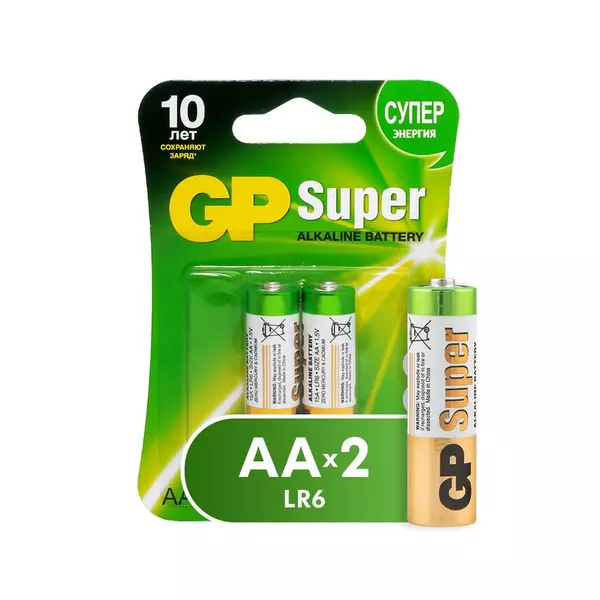 GP BATTERIES Батарейки LR6/AA щелочные 2 шт. блистер