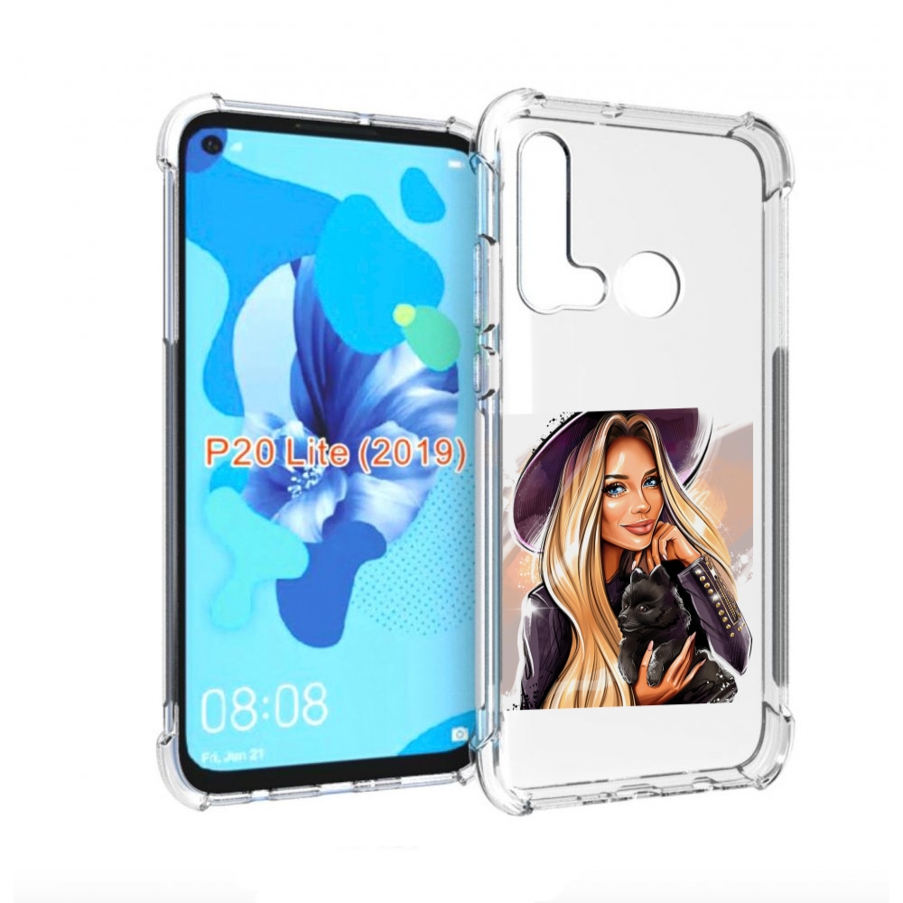 

Чехол бампер MyPads девушка-с-черным-щенком женский для Huawei P, Прозрачный, Tocco