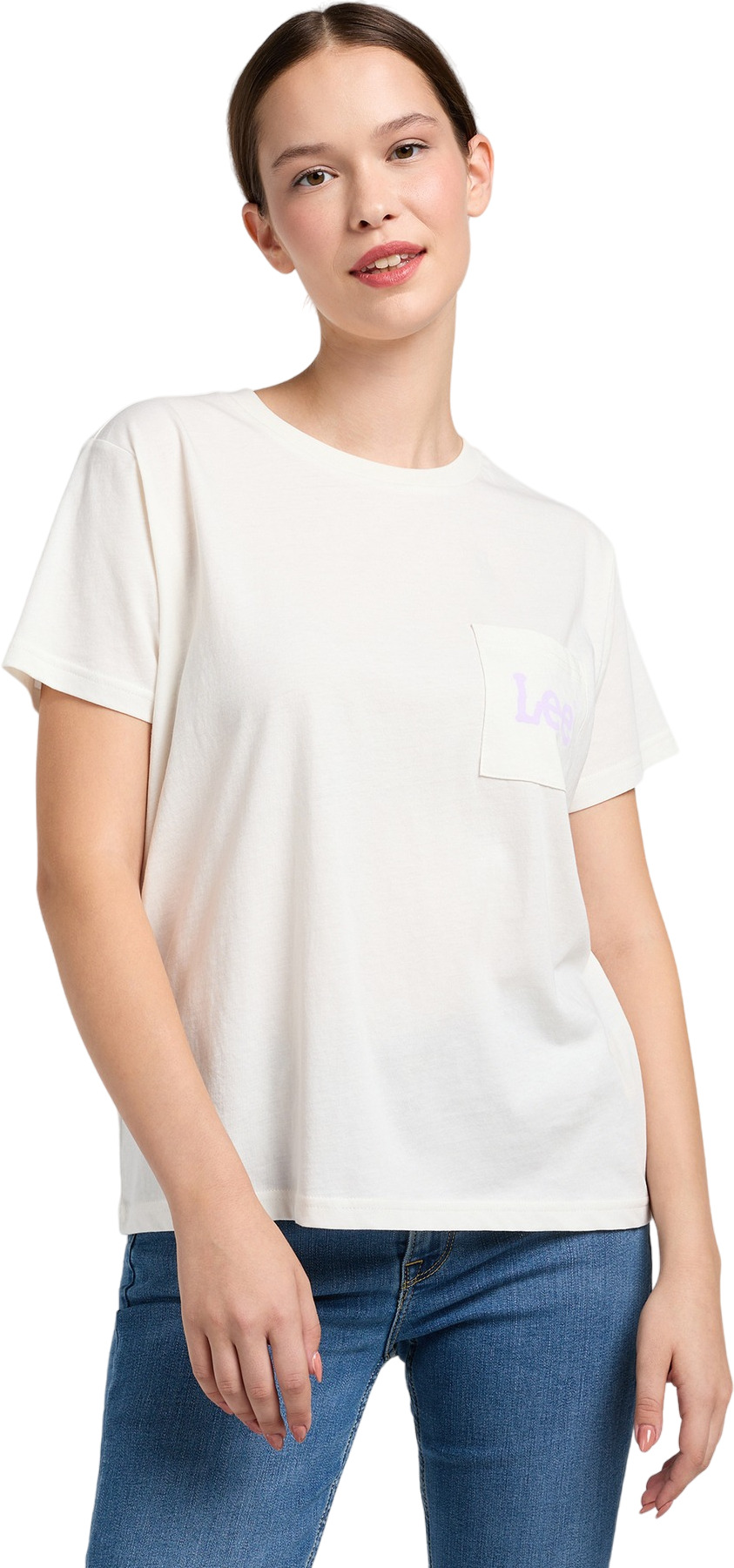 Футболка женская Lee POCKET TEE ECRU белая S 3599₽