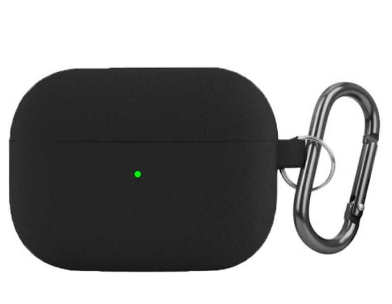 

Силиконовый чехол с карабином держателем для AirPods 3 2021 черный