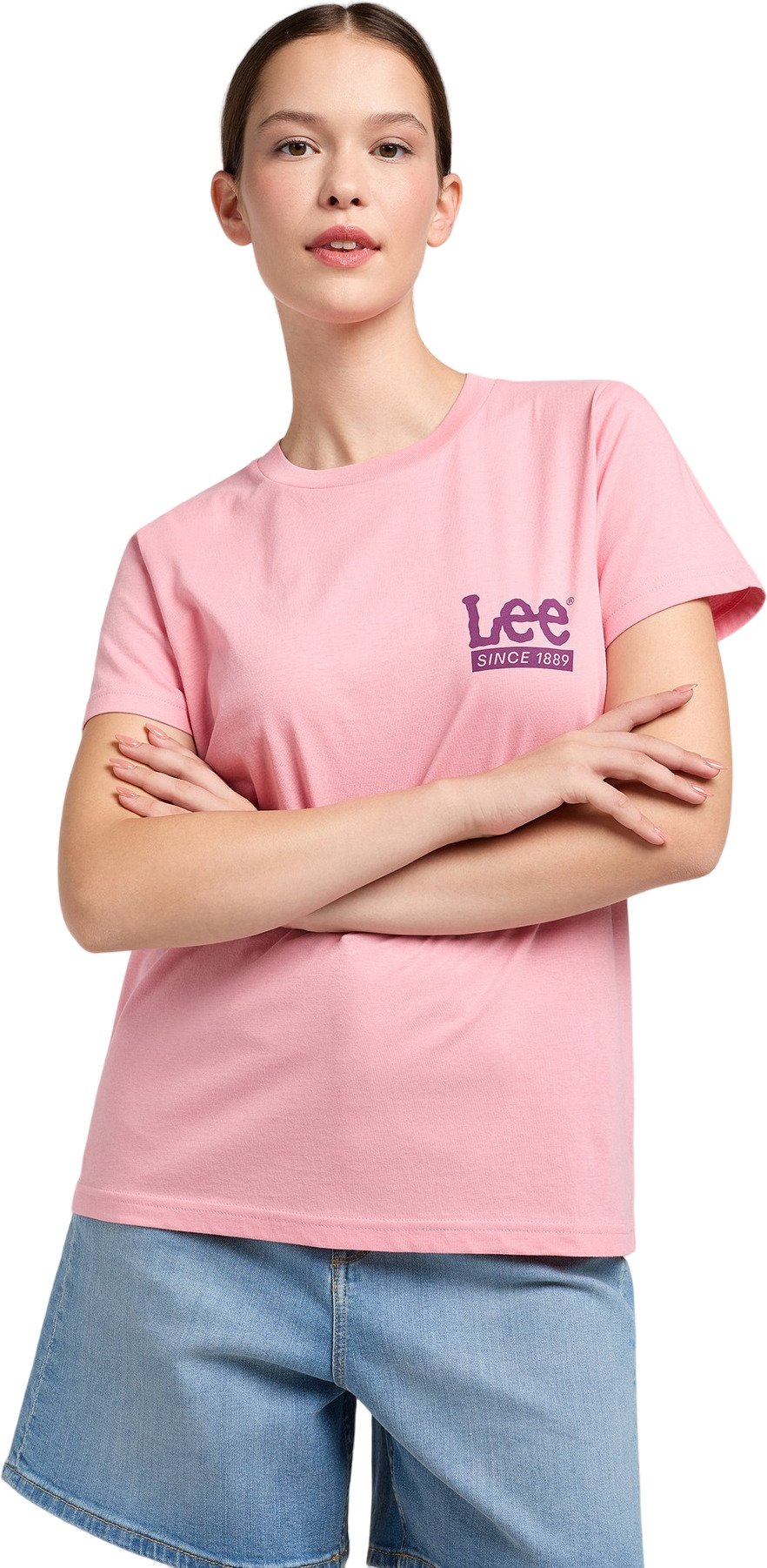 Футболка женская Lee SMALL TEE PEONY PINK розовая S 3599₽