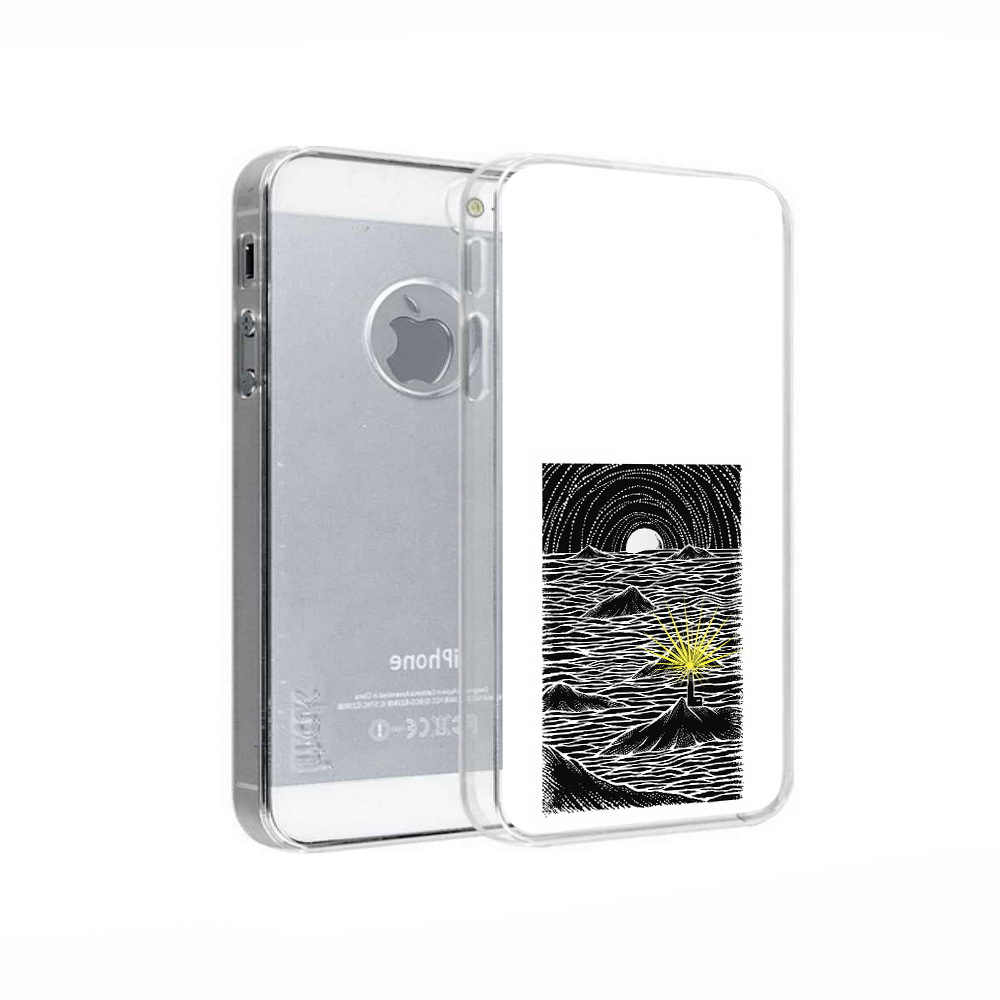 

Чехол MyPads Tocco для Apple iPhone 5 маяк в черно белом море, Прозрачный, Tocco