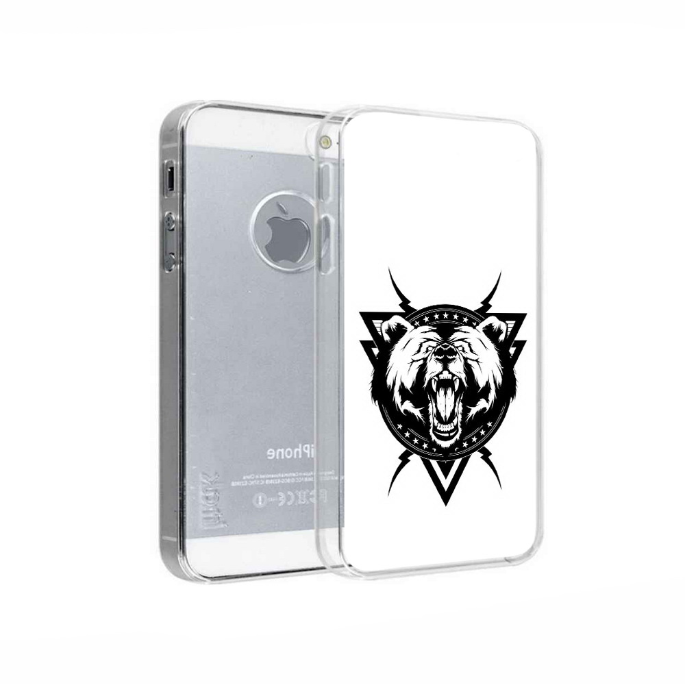 

Чехол MyPads Tocco для Apple iPhone 5 медведь в треугольнике, Прозрачный, Tocco