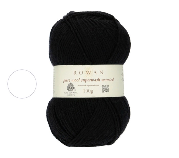 

Pure Wool Superwash Worsted /Пур Вул Супервош Ворстед/ пряжа Rowan, 9802170 (109), Черный