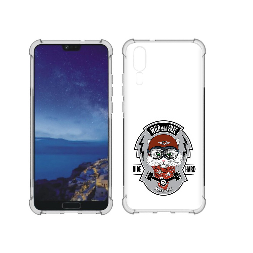 Чехол MyPads Tocco для Huawei P20 кошка в шлеме (PT108006.52.404)