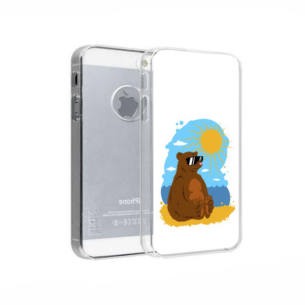 

Чехол MyPads Tocco для Apple iPhone 5 медведь на чиле, Прозрачный, Tocco
