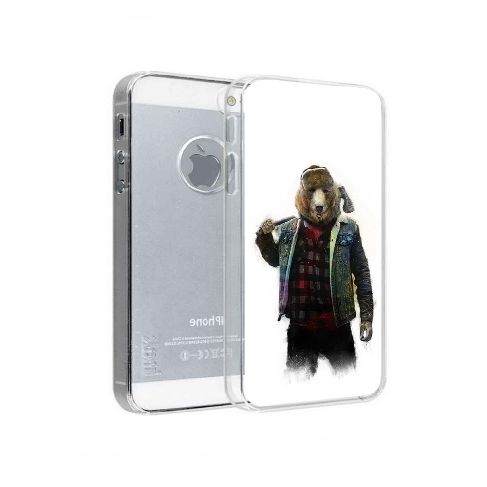 

Чехол MyPads Tocco для Apple iPhone 5 медведь с топором, Прозрачный, Tocco