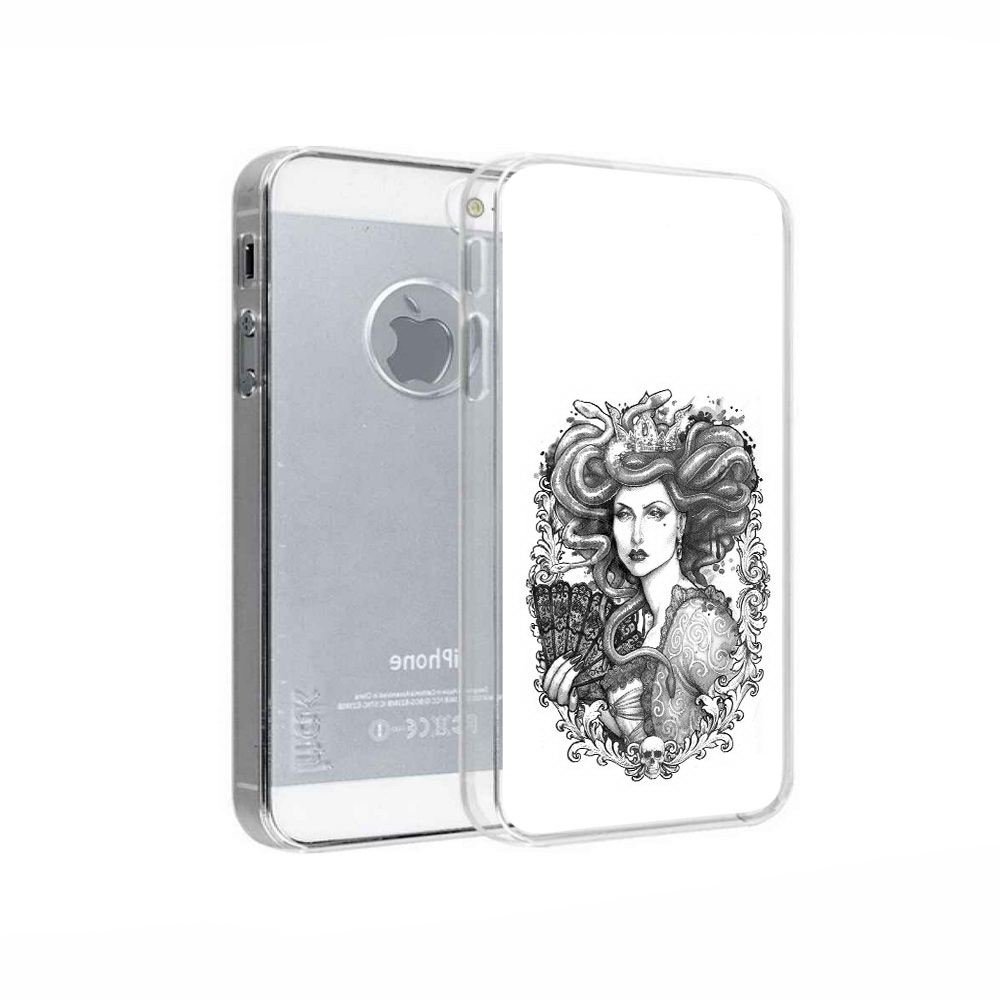 

Чехол MyPads Tocco для Apple iPhone 5 медуза черно белый, Прозрачный, Tocco