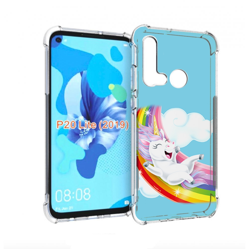 

Чехол бампер MyPads единорог-на-радуге для Huawei P20 Lite (2019, Прозрачный, Tocco