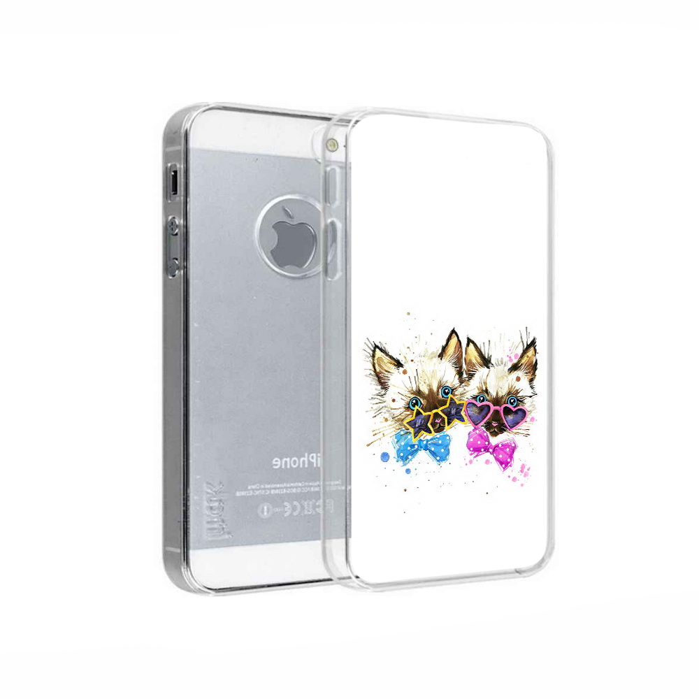 

Чехол MyPads Tocco для Apple iPhone 5 милые котята, Прозрачный, Tocco
