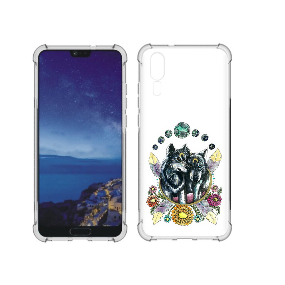 Чехол MyPads Tocco для Huawei P20 красивые волки абстракция (PT108006.52.408)