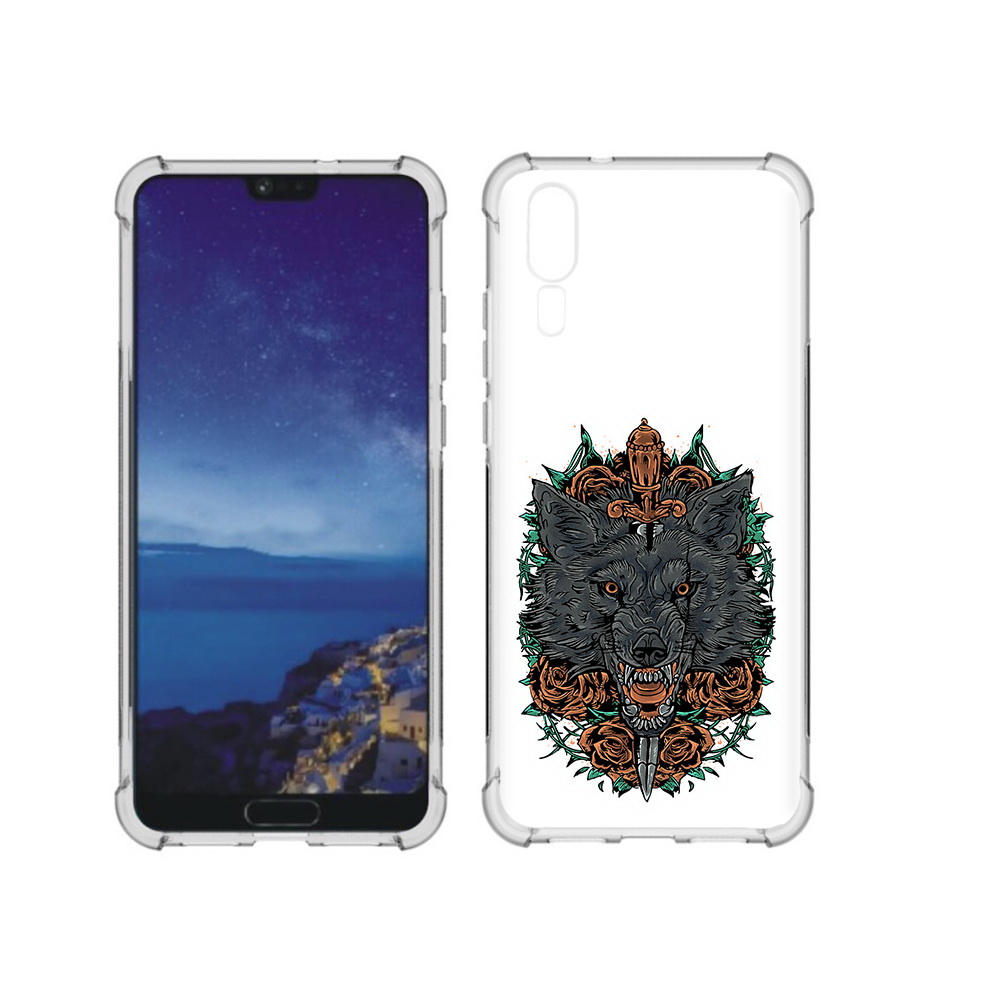 Чехол MyPads Tocco для Huawei P20 красивый злой волк (PT108006.52.409)
