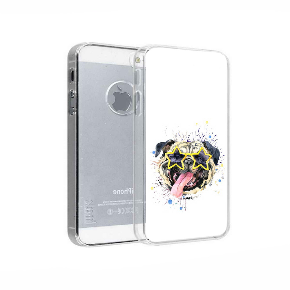 

Чехол MyPads Tocco для Apple iPhone 5 мопс боксер, Прозрачный, Tocco