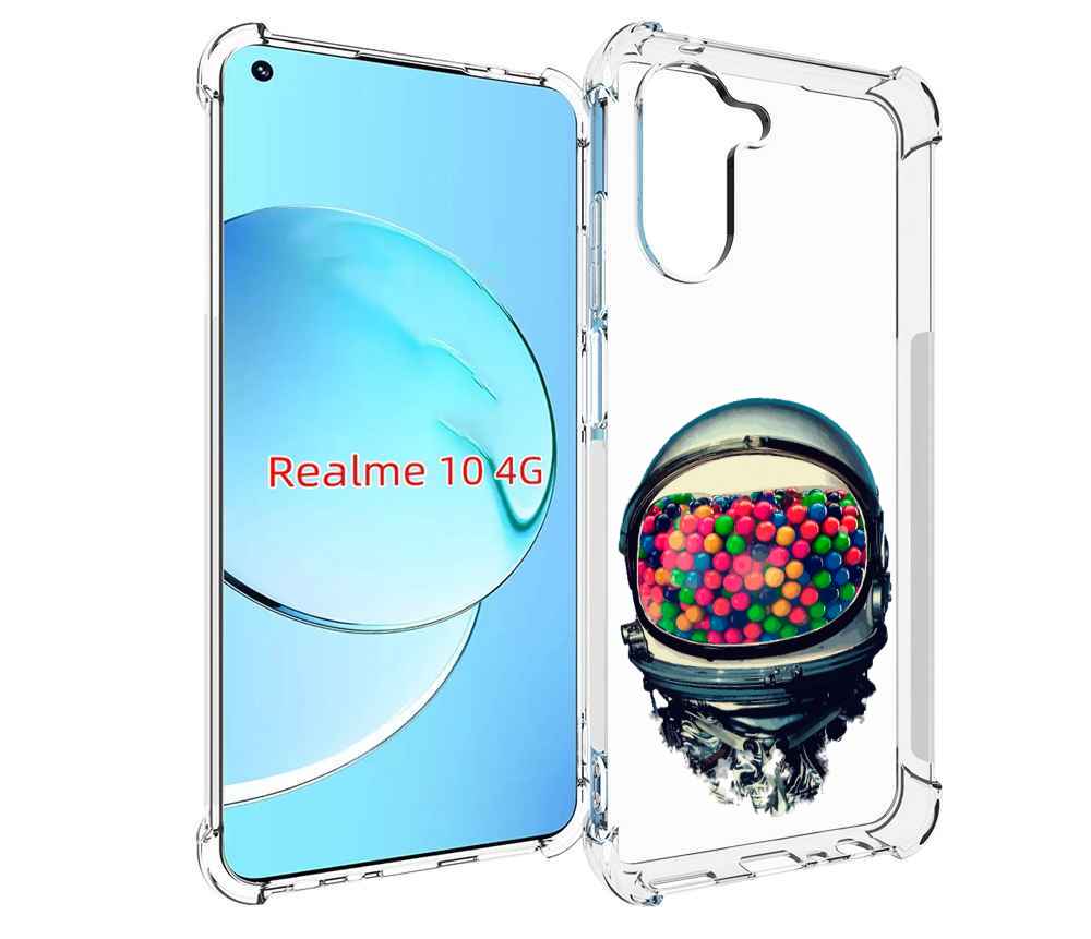 

Чехол MyPads шлем космонавта для Realme 10, Прозрачный, Tocco