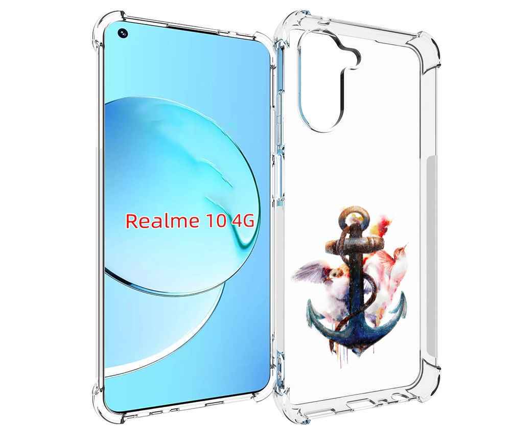 

Чехол MyPads якорь с птицами для Realme 10, Прозрачный, Tocco