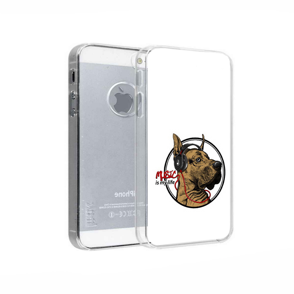 

Чехол MyPads Tocco для Apple iPhone 5 музыкальная собака, Прозрачный, Tocco