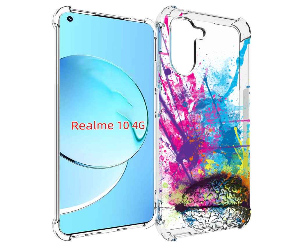 

Чехол MyPads яркий красочный мозг для Realme 10, Прозрачный, Tocco