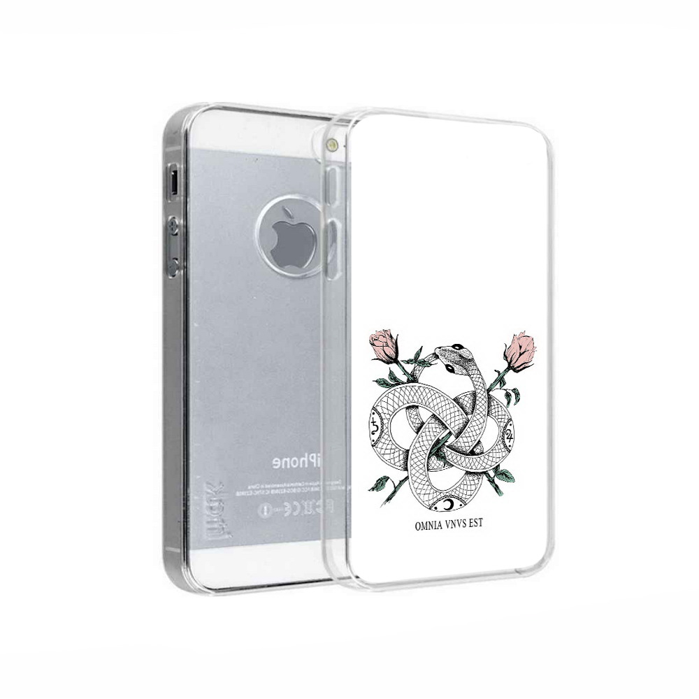 

Чехол MyPads Tocco для Apple iPhone 5 нарисованная змея абстракция, Прозрачный, Tocco