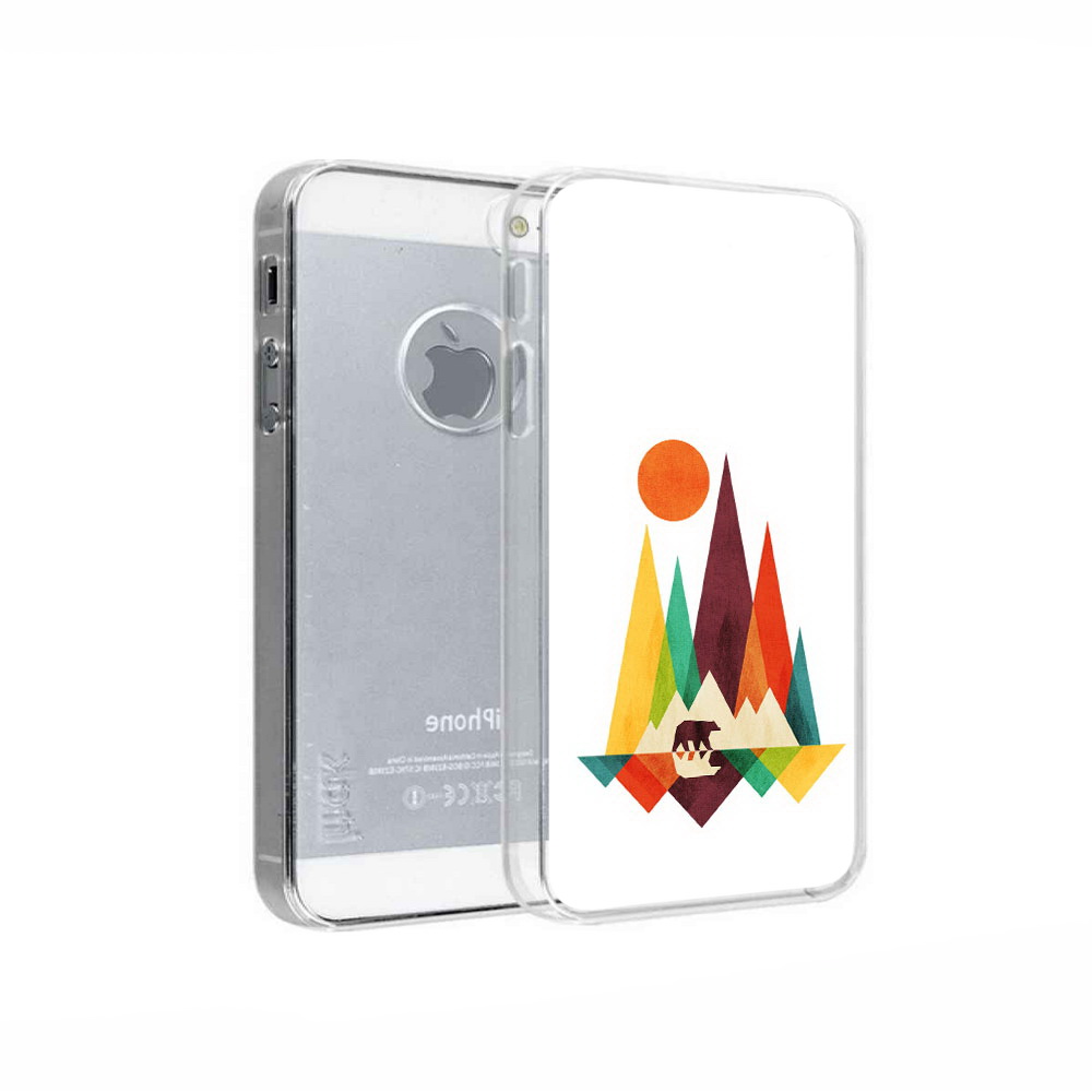 

Чехол MyPads Tocco для Apple iPhone 5 нарисованные горы с медведем, Прозрачный, Tocco