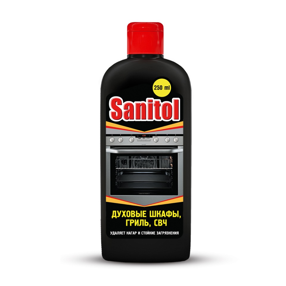 Средство для чистки духовых шкафов, свч, грилей Sanitol  250 мл. средство для чистки плит духовок и грилей topperr 3405