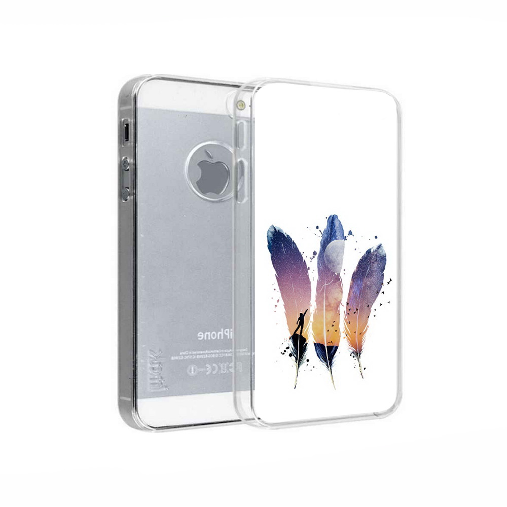 

Чехол MyPads Tocco для Apple iPhone 5 небесные перья, Прозрачный, Tocco