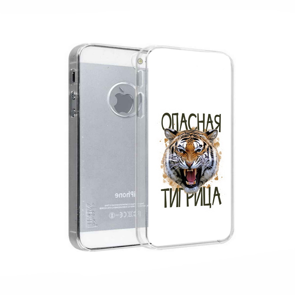 

Чехол MyPads Tocco для Apple iPhone 5 опасная тигрица, Прозрачный, Tocco