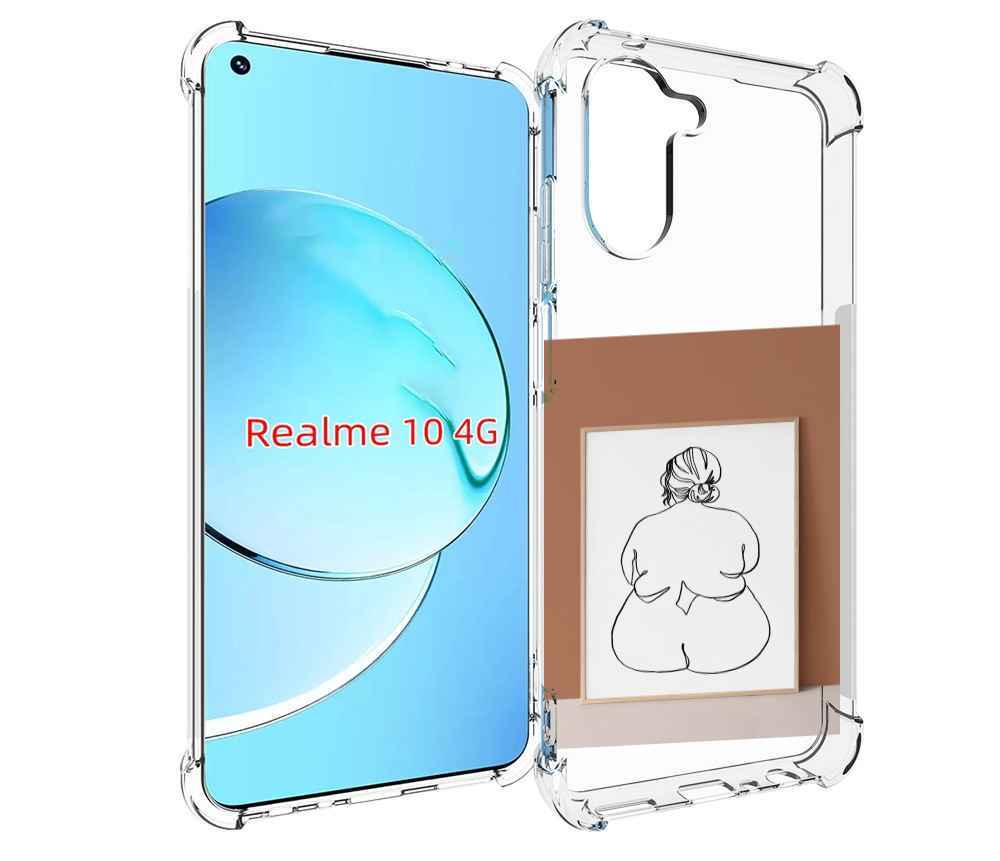 

Чехол MyPads Body Positive Female Figure Line Art женский для Realme 10, Прозрачный, Tocco