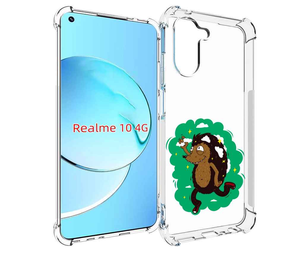 

Чехол MyPads Ежик в облаках для Realme 10, Прозрачный, Tocco