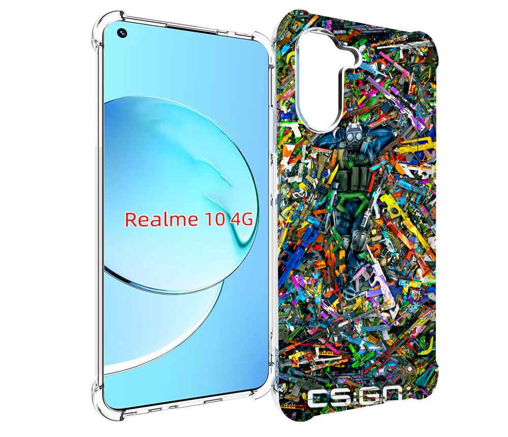 

Чехол MyPads CS GO guns skins мужской для Realme 10, Прозрачный, Tocco