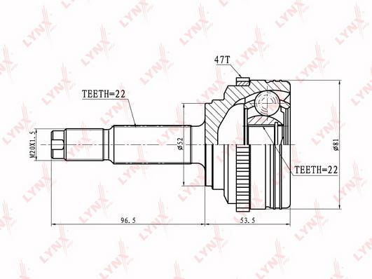 

CO-1825A_ШРУС наружный к-кт! ABS Chevrolet Aveo T250 1.4 08>