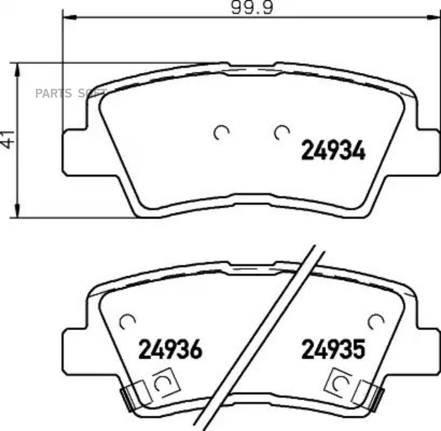 

Колодки тормозные задн HYUNDAI ELANTRA, SONATA V, TUCSON, KIA OPIRUS, SOUL, SSANGYONG ACTY