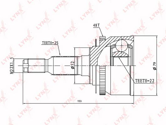 

CO-3648A_ШРУС наружный к-кт! Hyundai Getz 1.3/1.6 02>