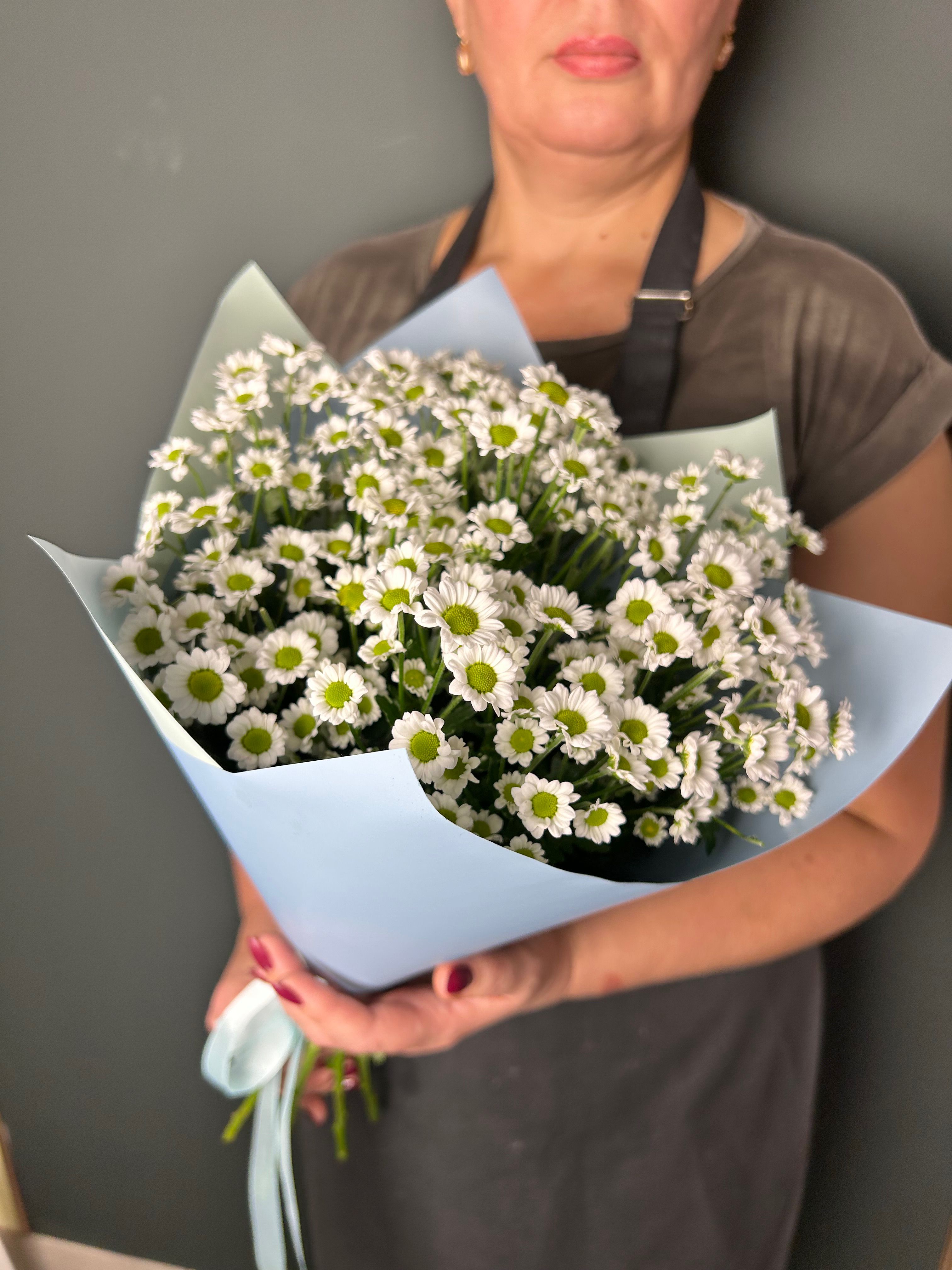 

Монобукет Flowers хризантема 35 см x 50 см 9 шт. белый О4, О4