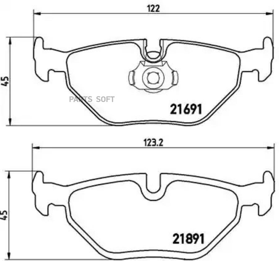 

Тормозные колодки brembo задние P06023