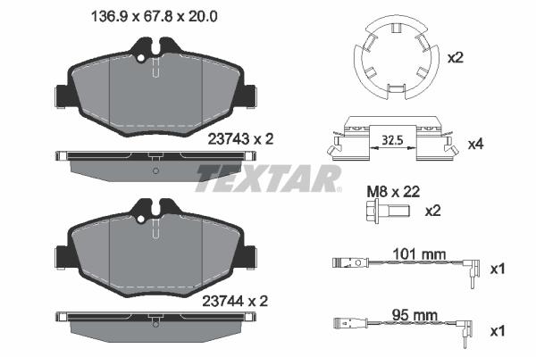 

Тормозные колодки Textar дисковые 2374303